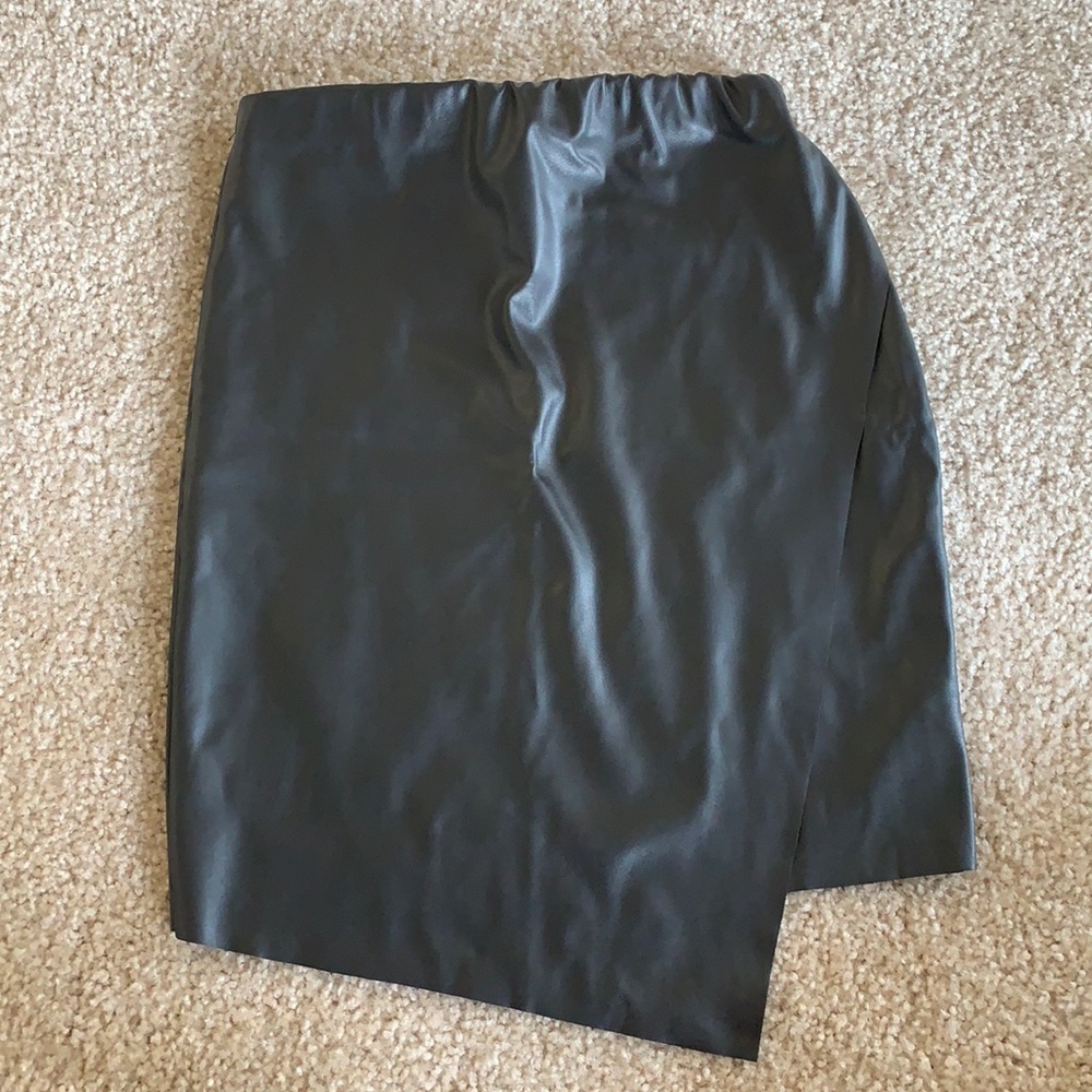 Boohoo asymmetrical pleather pencil skirt